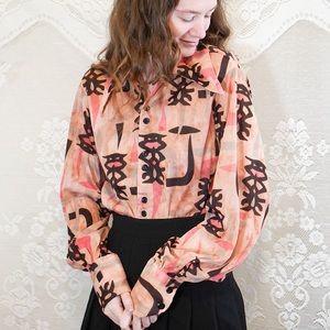 70s Dagger Collar Blouse